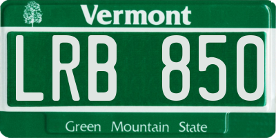 VT license plate LRB850