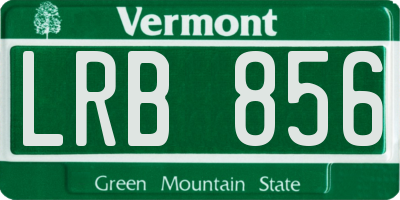 VT license plate LRB856