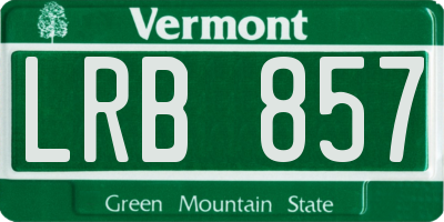 VT license plate LRB857