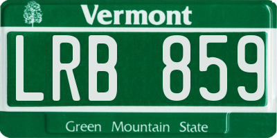 VT license plate LRB859