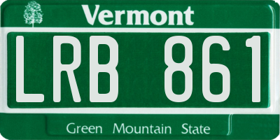 VT license plate LRB861