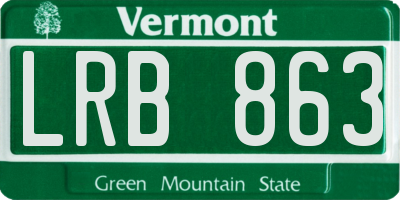 VT license plate LRB863