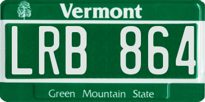 VT license plate LRB864