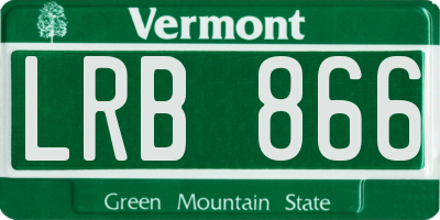 VT license plate LRB866