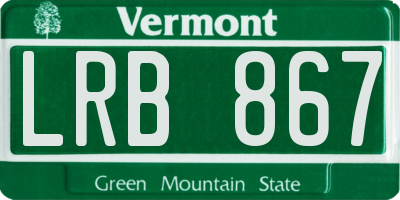 VT license plate LRB867