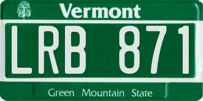 VT license plate LRB871
