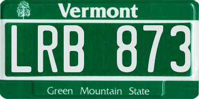 VT license plate LRB873