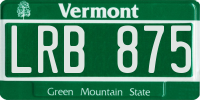 VT license plate LRB875