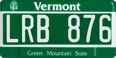 VT license plate LRB876