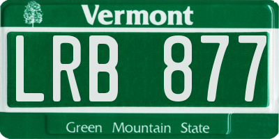 VT license plate LRB877