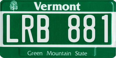 VT license plate LRB881