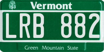 VT license plate LRB882