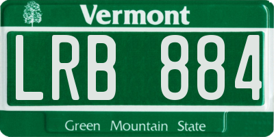 VT license plate LRB884