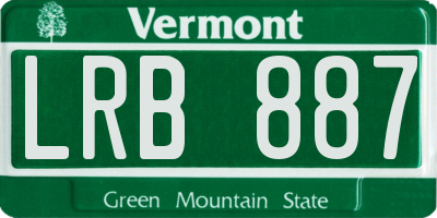 VT license plate LRB887