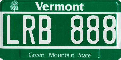 VT license plate LRB888