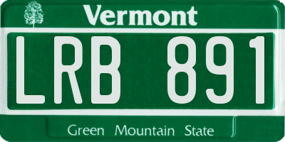 VT license plate LRB891