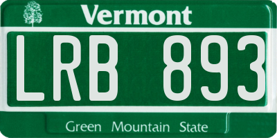 VT license plate LRB893
