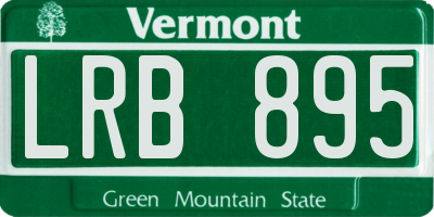 VT license plate LRB895
