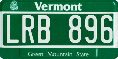 VT license plate LRB896