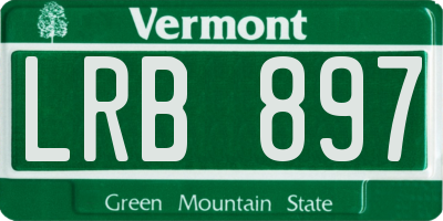 VT license plate LRB897
