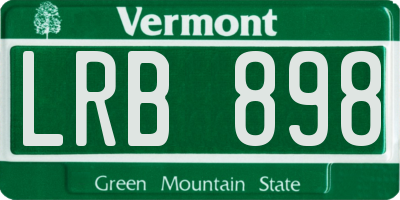 VT license plate LRB898