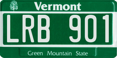 VT license plate LRB901