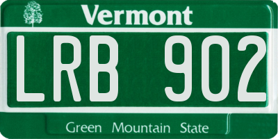 VT license plate LRB902