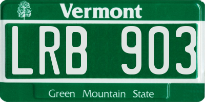 VT license plate LRB903