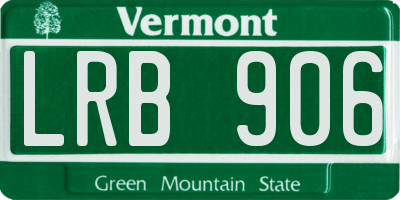 VT license plate LRB906
