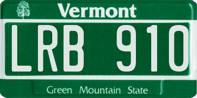 VT license plate LRB910