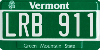 VT license plate LRB911