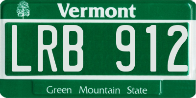 VT license plate LRB912