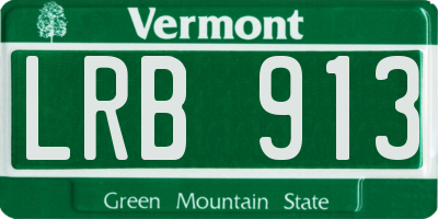 VT license plate LRB913