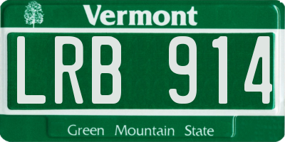 VT license plate LRB914