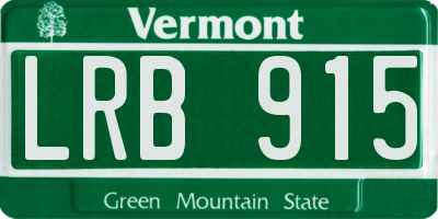 VT license plate LRB915