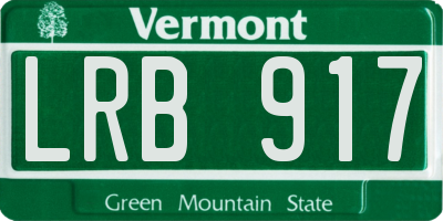 VT license plate LRB917