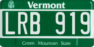 VT license plate LRB919