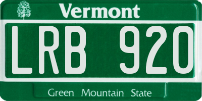 VT license plate LRB920