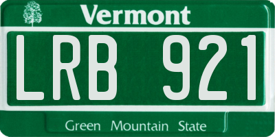 VT license plate LRB921