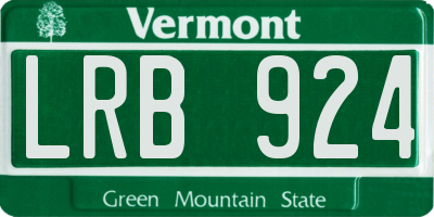 VT license plate LRB924