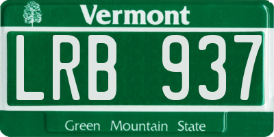 VT license plate LRB937