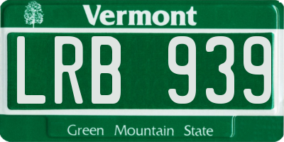 VT license plate LRB939