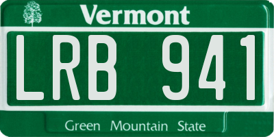 VT license plate LRB941