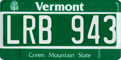 VT license plate LRB943