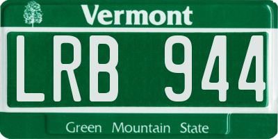 VT license plate LRB944