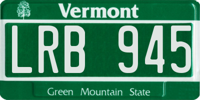 VT license plate LRB945