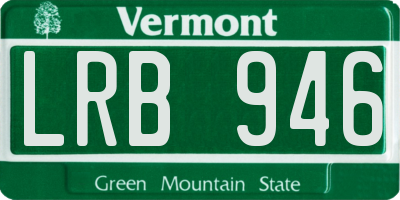 VT license plate LRB946
