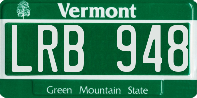 VT license plate LRB948