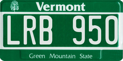 VT license plate LRB950