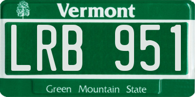 VT license plate LRB951